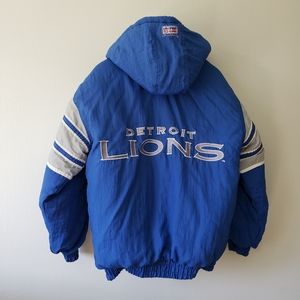 Vintage DETROIT LIONS men's puffer coat L
